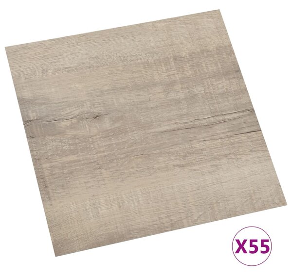 VidaXL Samolepilne talne plošče 55 kosov PVC 5,11 m² taupe