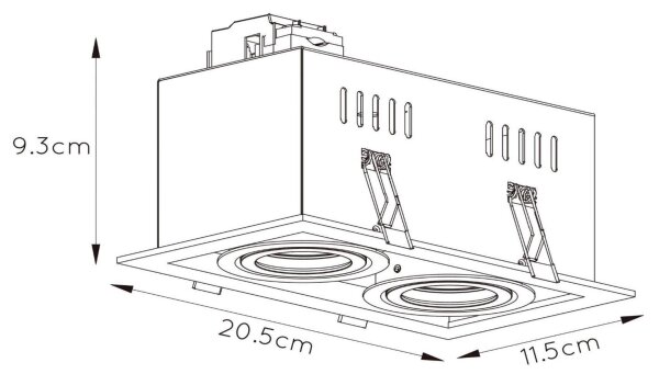 Lucide 09926/02/30 - Vgradna svetilka CHIMNEY 2xGU10/50W/230V črna