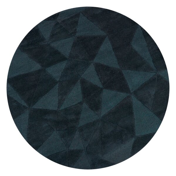 Zelenomodra ročno tkana volnena okrogla preproga ø 160 cm Shard Teal – Flair Rugs