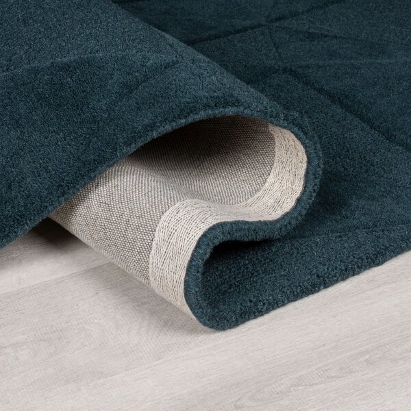 Zelenomodra ročno tkana volnena okrogla preproga ø 160 cm Shard Teal – Flair Rugs