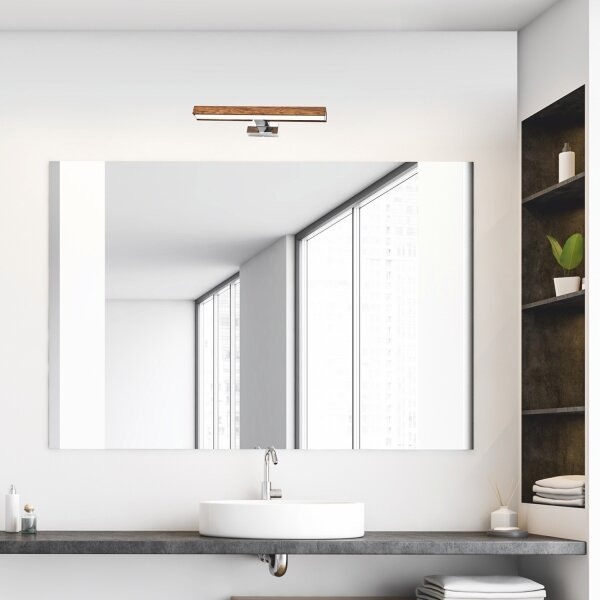 Brilagi-LED Kopalniška luč za osvetlitev ogledala WOODY MIRROR LED/8W/230V IP44 hrast/krom