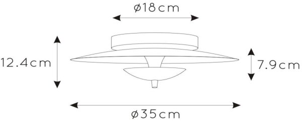 Lucide 30161/09/30 - LED Zatemnitvena stropna svetilka VULCAN LED/9W/230V črna