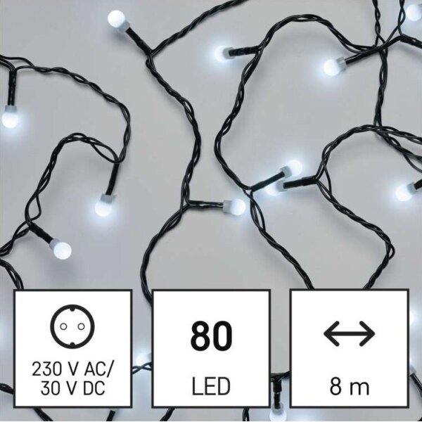 LED Zunanja božična veriga 80xLED/13m IP44 hladna bela