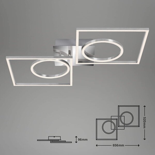 Briloner 3135-018 - LED Zatemnitvena stropna svetilka FRAME LED/43,8W/230V 3000K