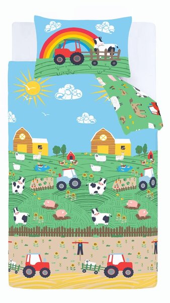 Otroška posteljnina za posteljico 120x150 cm Farmyard Animals – Catherine Lansfield