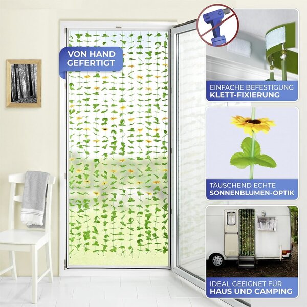Rumena/zelena zavesa za vrata 90x190 cm Sunflowers – Maximex