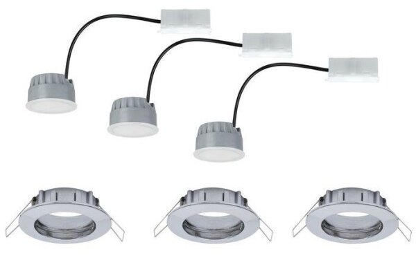 Paulmann 93960 - SET 3xLED/7W IP44 Zatemnitvena kopalniška svetilka COIN 230V