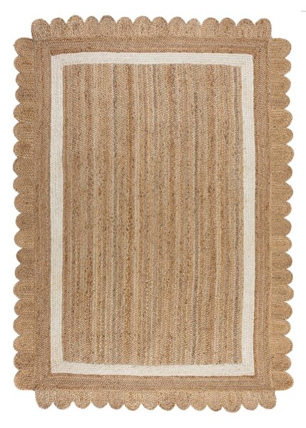 Ročno tkana preproga iz jute v naravni barvi/slonokoščena 160x230 cm Grace White – Flair Rugs