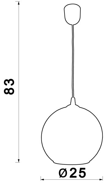 Lestenec na vrvici BALL 1xE27/60W/230V pr. 25 cm bež