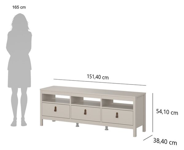 Sivo-bež TV omarica 151x54x38 cm Madrid – Tvilum