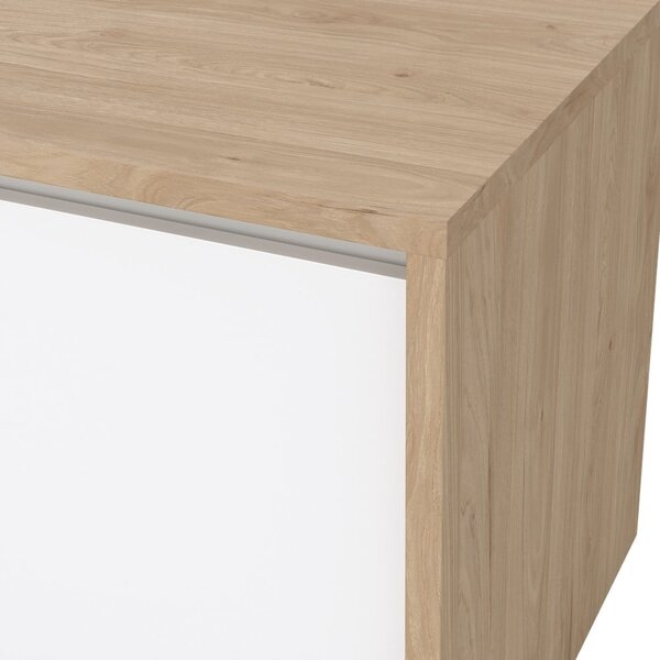 Bela TV omarica v hrastovem dekorju 179x52x48 cm Next – Tvilum