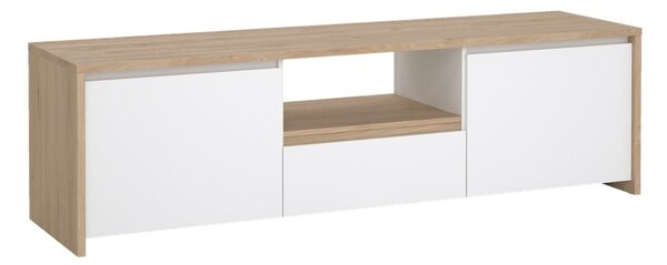 Bela TV omarica v hrastovem dekorju 179x52x48 cm Next – Tvilum