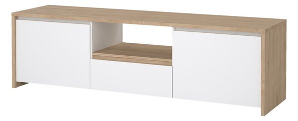 Bela TV omarica v hrastovem dekorju 179x52x48 cm Next – Tvilum