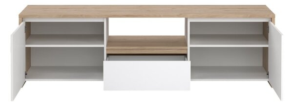 Bela TV omarica v hrastovem dekorju 179x52x48 cm Next – Tvilum