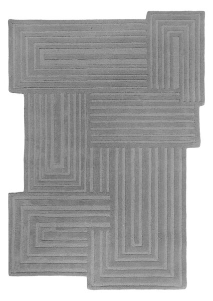 Siva ročno tkana volnena preproga 160x230 cm Zen Rectangles – Flair Rugs