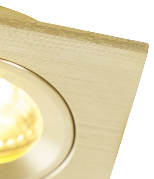 Komplet 6 modernih vgradnih reflektorjev zlati kvadrat IP44 - Xena