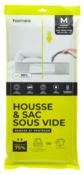 Vakuumska plastična škatla za pod posteljo 60x45x15 cm – Homéa