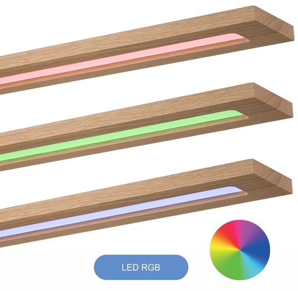 Brilagi - LED RGBW Zatemnitveni panel WOODY FRAME LED/34W/230V hrast + Daljinski upravljalnik