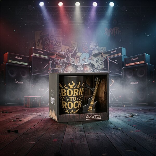 Rock skodelica z ročko v obliki električne kitare – Single cut stil