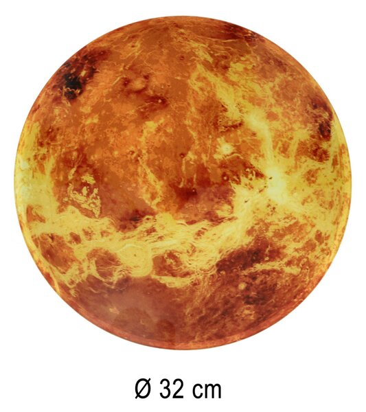 Stenska ura Planet Mars s prikazovalnikom LED 32 cm oranžna
