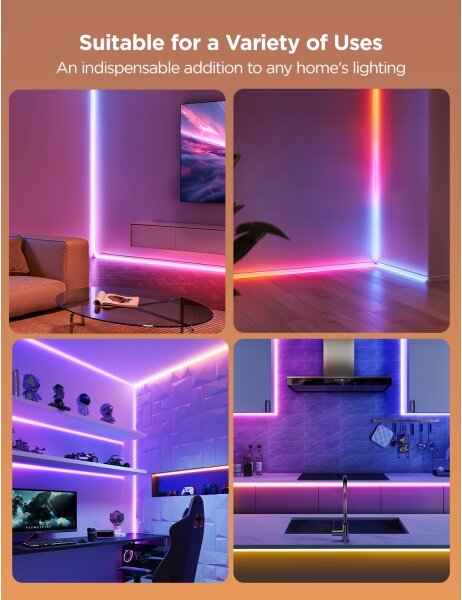 Govee - Neon MATTER LED corner tračni 5m RGBIC Wi-Fi