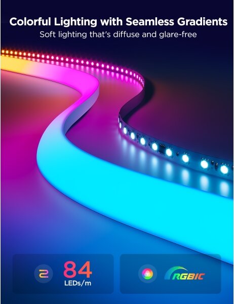 Govee - Neon MATTER LED corner tračni 5m RGBIC Wi-Fi