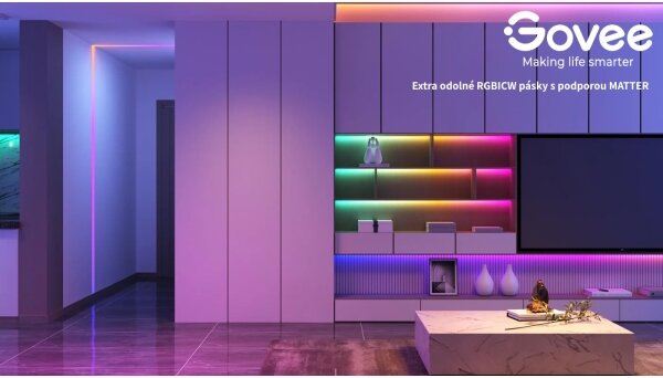 Govee - Wi-Fi RGBICW Smart PRO LED trak 5m MATTER - ekstra trpežna