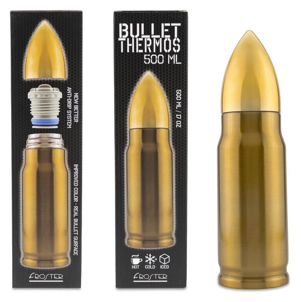 Termovka v obliki naboja – Bullet Thermos 500 ml
