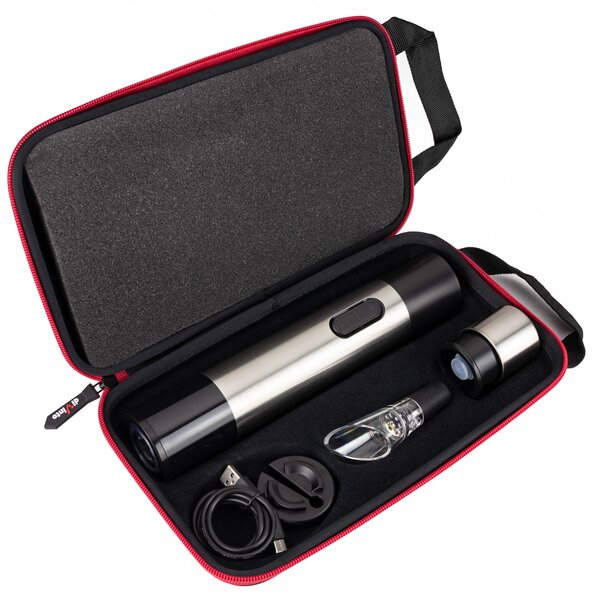 Električni odpirač vina in piva – Deluxe set z etuijem