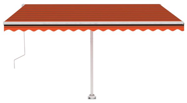 VidaXL Avtomatska tenda LED + senzor 450x350 cm oranžna/rjava