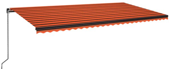 VidaXL Ročno zložljiva tenda 600x350 cm oranžna in rjava