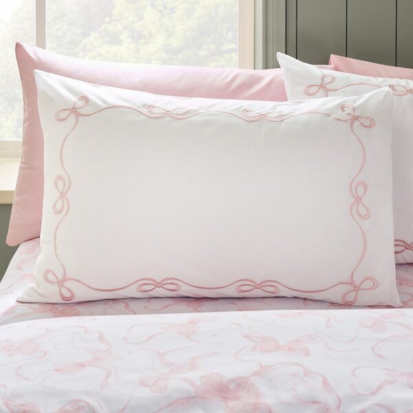 Bela enojna posteljnina 135x200 cm Bow Embroidery – Catherine Lansfield
