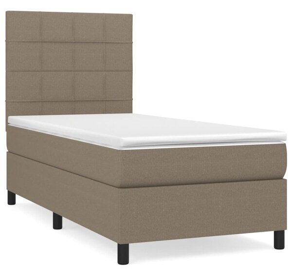 VidaXL Box spring postelja z vzmetnico taupe 100x200 cm blago