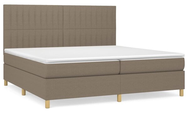 VidaXL Box spring postelja z vzmetnico taupe 200x200 cm blago