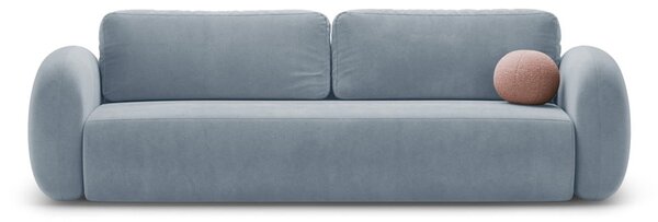 Prašno modra žametna raztegljiva/s prostorom za shranjevanje sedežna garnitura 262 cm Tonale – Cosmopolitan Design