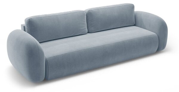Prašno modra žametna raztegljiva/s prostorom za shranjevanje sedežna garnitura 262 cm Tonale – Cosmopolitan Design