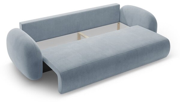 Prašno modra žametna raztegljiva/s prostorom za shranjevanje sedežna garnitura 262 cm Tonale – Cosmopolitan Design