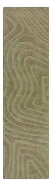 Kaki zelen ročno tkan volnen tekač 60x230 cm Mesmerise Sage – Flair Rugs