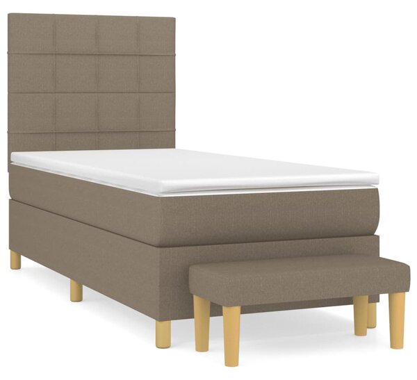 VidaXL Box spring postelja z vzmetnico taupe 80x200 cm blago