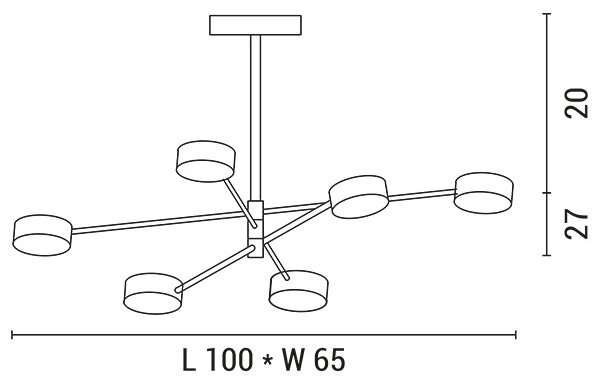 LED Lestenec na drogu LED/30W/230V 3000K zlata