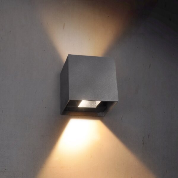 Brilagi - LED Zunanja stenska svetilka CUBE LED/6W/230V antracit IP54