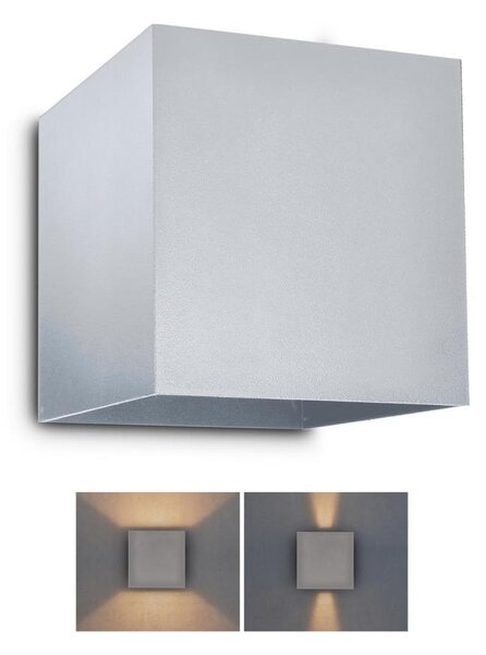 Brilagi - LED Zunanja stenska svetilka CUBE LED/6W/230V siva IP54