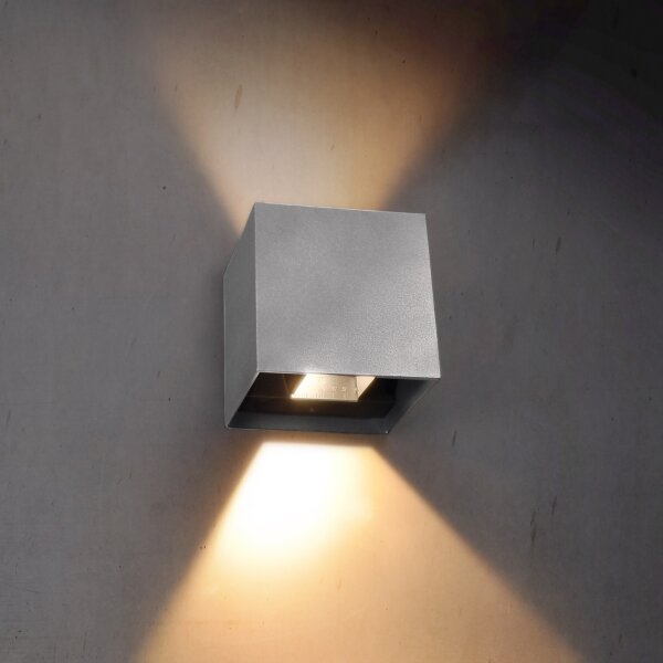 Brilagi - LED Zunanja stenska svetilka CUBE LED/6W/230V siva IP54