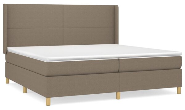 VidaXL Box spring postelja z vzmetnico taupe 200x200 cm blago