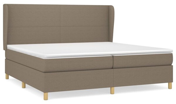 VidaXL Box spring postelja z vzmetnico taupe 200x200 cm blago