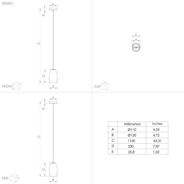 Eglo 900507 - Lestenec na vrvici BATISTA 1xE27/40W/230V