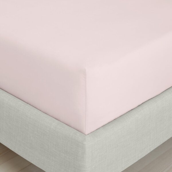 Rožnata napenjalna rjuha iz bombažnega perkala 90x190 cm Cotton Percale – Bianca