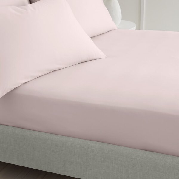 Rožnata napenjalna rjuha iz bombažnega perkala 90x190 cm Cotton Percale – Bianca