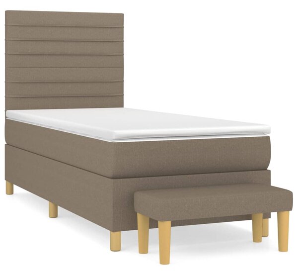 VidaXL Box spring postelja z vzmetnico taupe 80x200 cm blago