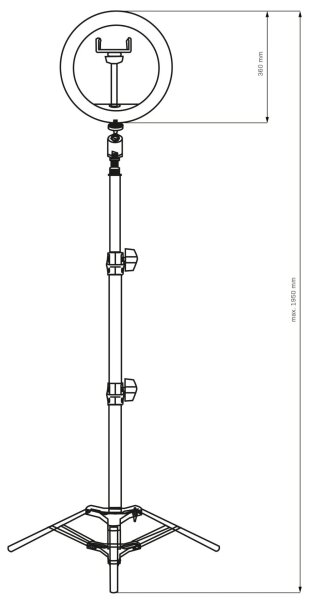 LED Zatemnitvena svetilka s stojalom in držalom za vlogging LED/15W/5V 2700-6500K